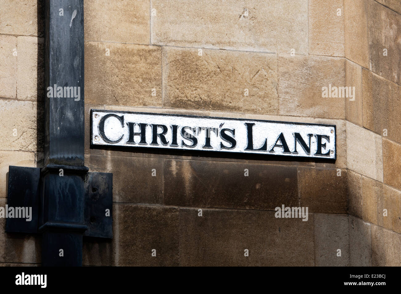 Christ`s Lane sign, Cambridge, England, UK Stock Photo